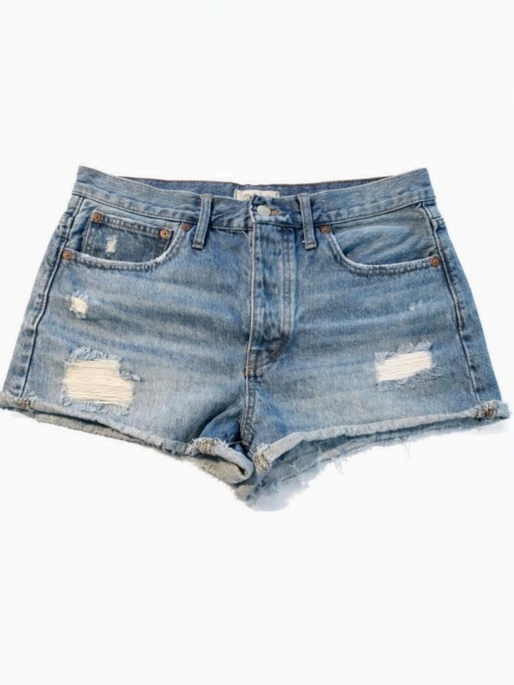 Madewell Light Wash Distressed Denim Cutoff Shorts Size 28 NWOT or Like NEW